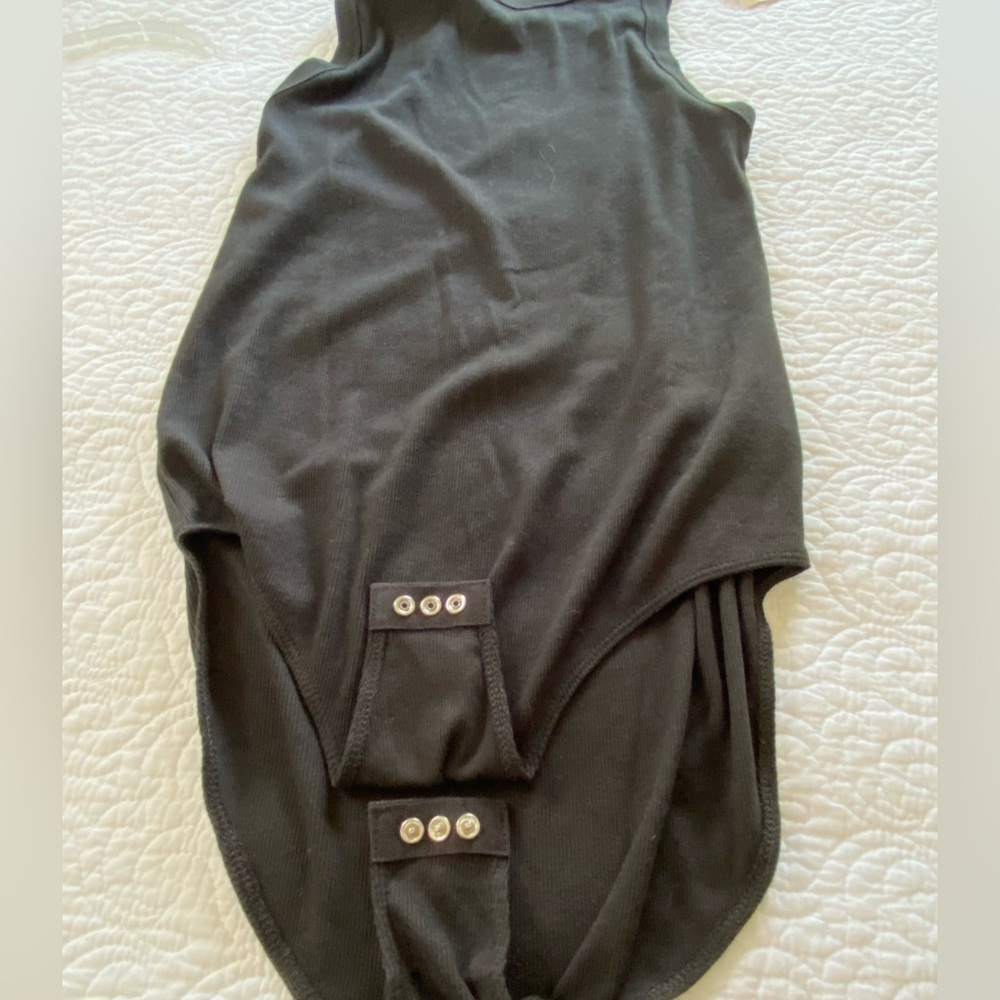 a new day Black Ribbed Sleeveless Tank Top Bodysuit Size Large - Picture 11 of 12